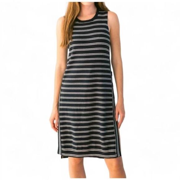 MERSEA anywear open tunic in deep navy/birch stripe - Picture 1 of 9